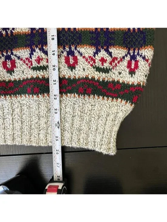 vintage 90s striped quirky indie grandpa sweater - Picture 7 of 8